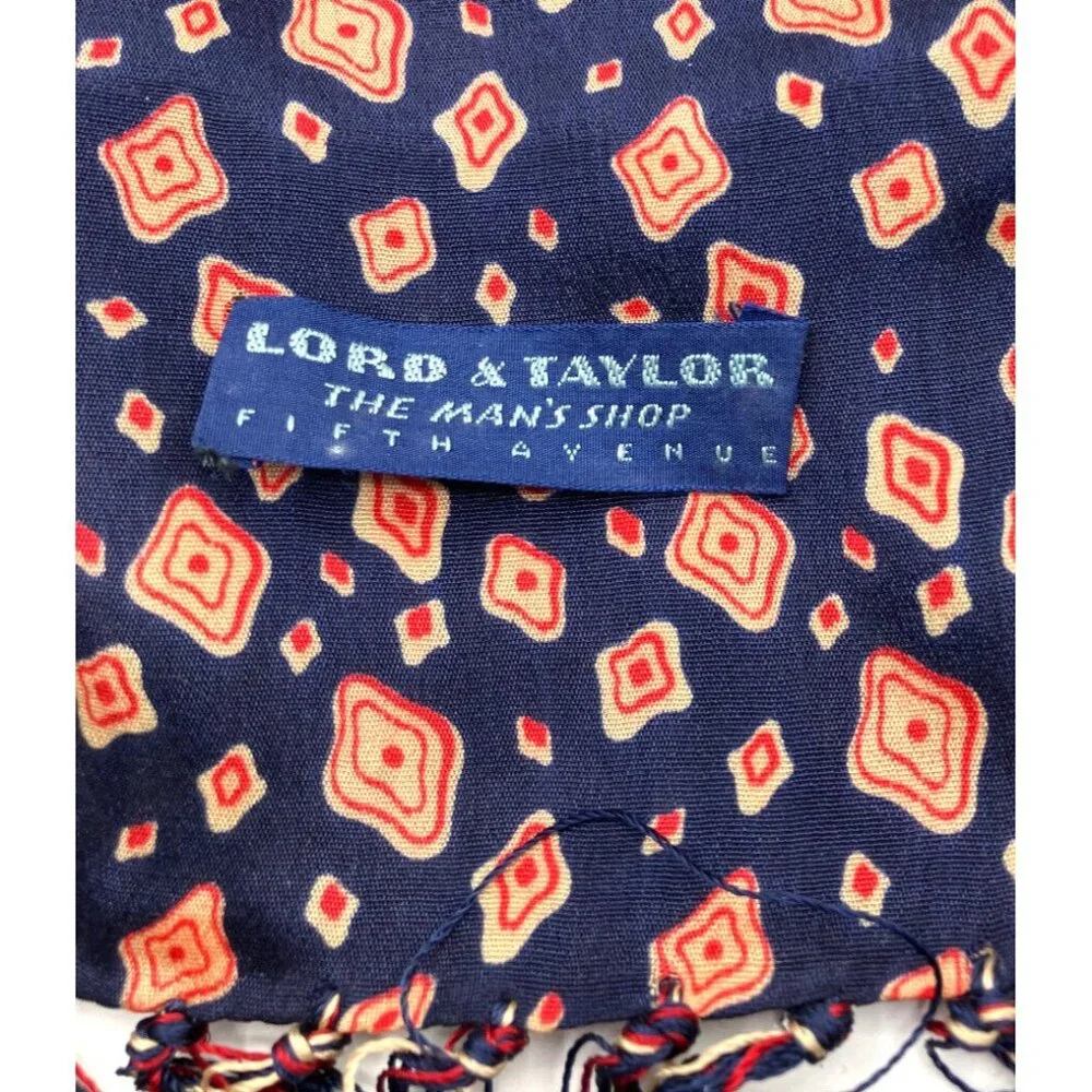 Vintage 20s 30s Lord & Taylor Man's Shop Silk Scarf Deco Print Mens